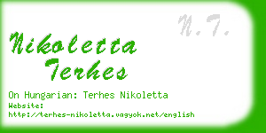 nikoletta terhes business card